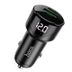 Автомобільний зарядний пристрій HOCO Z42 Light road dual port digital display PD20W+QC3.0 car charger Black (6931474742544) - изображение 2