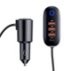 Автомобильное зарядное устройство Usams 56W 4 USB Ports Extension Fast Car Charger With Cigarette Lighter (US-CC161) Black - изображение 2