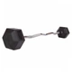 Штанга фиксированная изогнутая обрезиненная Zelart Rubber Hexagon Barbell TA-6231 30 кг Черный (58363128) - изображение 1