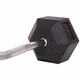 Штанга фиксированная изогнутая обрезиненная Zelart Rubber Hexagon Barbell TA-6231 30 кг Черный (58363128) - изображение 4
