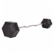 Штанга фиксированная изогнутая обрезиненная Zelart Rubber Hexagon Barbell TA-6231 45 кг Черный (58363128) - изображение 1