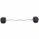 Штанга фиксированная изогнутая обрезиненная Zelart Rubber Hexagon Barbell TA-6231 45 кг Черный (58363128) - изображение 2