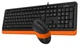 Комплект (клавіатура + миша) A4Tech F1010 Black/Orange - изображение 3