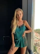 Шелковая пижама c шортами Emerald Pearl. Размер XXL/XXXL - изображение 1