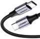 Кабель Ugreen US261 USB Type-C to USB Type-C 60Вт Round Cable Nickel Plating Aluminum Shell 3A 0.5 м Black/Gray (UGR-50149) - изображение 1
