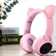 Бездротові навушники HAVIT HV-H624BT з вушками котика, з Micro SD Card, FM-радіо та AUX, pink - зображення 2
