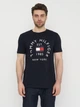 Футболка хлопковая длинная мужская Tommy Hilfiger 11032.2 S Темно-синяя - изображение 1