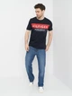 Футболка хлопковая длинная мужская Tommy Hilfiger 11041.2 S Темно-синяя - изображение 3