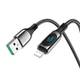 Кабель USB Hoco S51 Extreme USB - Lightning 1.2м/3.94ft зарядка до 2.4A, мощность 10ват (5V / 2A), с цифровым дисплеем Black КОД:39868 - изображение 3