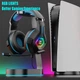 Ігрова гарнітура для PS4 PS5 PC Xbox One з мікрофоном, 3D-об’ємний звук, шумопоглинання, світлодіод RGB. Колір - Чорний - зображення 4