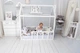 Детская кровать домик Монтессори BUSY WOOD напольная с ламелями Модель 2 140х70 см белая - изображение 3