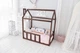 Детская кровать домик Монтессори BUSY WOOD напольная с ламелями Модель 2 140х70 см темное дерево - изображение 1