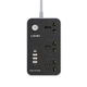Сетевой фильтр удлинитель 3 EU розетки с 4USB 2м с защитой с заземлением Ldnio 2500W 10A PD20W Черный (SC3412) - изображение 2