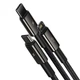 Кабель Baseus Tungsten Gold One-for-three Fast Charging Data Cable USB to M+L+C 3.5A 1.5m Black (CAMLTWJ-01) - изображение 2