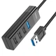 USB-хаб Hoco HB25 Easy mix 4-in-1 converter(USB to USB3.0+USB2.0*3) Black - изображение 1