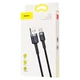 Кабель Baseus cafule Cable USB For Type-C 3A 1M Gray+Black (CATKLF-BG1) - изображение 1