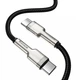 Кабель Baseus Cafule Series Metal Data Cable Type-C to Type-C 100W 1m Black (CATJK-C01) - изображение 2