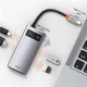 USB-хаб Baseus Metal Gleam Series 4-in-1 Multifunctional Type-C HUB Docking Station Gray - изображение 2