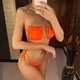 Купальник No Brand роздільний Шторки із зав'язками помаранчевий M - зображення 4