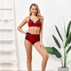 Женская пижама No Brand бархатная Velvet: лиф и шорты бордовая L - изображение 1
