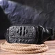 Стильная поясная кожаная сумка VINTAGE 21297 Bag из натуральной кожи с фактурой под крокодила 33.5х14х3 см Черный - изображение 6