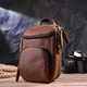 Компактная мужская сумка из натуральной винтажной кожи 21295 Vintage Коричневая - изображение 8