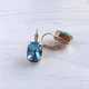 Позолоченные серьги Hand Made с кристаллами Swarovski голубого оттенка - изображение 5