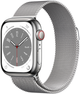 Smartwatch Apple Watch Series 8 GPS + Cellular 41mm Silver Stainless Steel Case with Silver Milanese Loop (MNJ83) - obraz 1