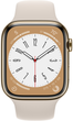 Smartwatch Apple Watch Series 8 GPS + Cellular 45mm Gold Stainless Steel Case with Starlight Sport Band (MNKM3) - obraz 2