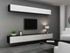 Стінка у вітальню, в зал з вітриною Cama Vigo 13 180x280x42 Чорний мат/Білий глянець - зображення 1