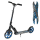 Двухколесный самокат для подростка с амортизатором Best Scooter Черный с голубым - изображение 1
