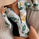 Женский спортивный купальник на молнии с цветами 1722_13-49 S - изображение 1