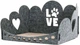 Лежанка-корзина з подушкою для собак і кішок FX Home Love 55х48х37 см Сіра (2820000012142) - зображення 1
