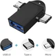 Адаптер перехідник OTG USB 3.0 Type-C + Micro USB Black - зображення 2