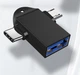 Адаптер перехідник OTG USB 3.0 Type-C + Micro USB Black - зображення 3