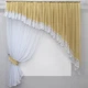 Кухонный комплект 150х170см. VR текстиль, шторка с ламбрекеном. Цвет темно-бежевый с белым. Код 062к - изображение 1