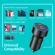 Автомобільний зарядний пристрій CHOETECH С0054-BK 2 USB-С PD 3.0 - зображення 8