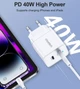 Сетевое зарядное устройство CHOETECH Q5006-EU-WH 2 USB-C 40 Вт PD/QC/PPS - изображение 7