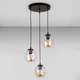 Люстра подвесная Лофт Light House LS-17191F-3 BK+CL (300) черная, плафон прозрачный - изображение 1