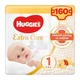 Підгузки Huggies Extra Care Newborn Розмір 1 (2-5 кг), 160 шт. (4*40 шт) (5029054229583) - зображення 1