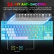 Ігрова клавіатура, Plug & Play, з адаптером/конвертером, з підсвічуванням RGB + програмована миша з роздільною здатністю 6400 точок на дюйм. Колір - Синій - зображення 6