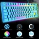 Ігрова клавіатура, Plug & Play, з адаптером/конвертером, з підсвічуванням RGB + програмована миша з роздільною здатністю 6400 точок на дюйм. Колір - Синій - зображення 7