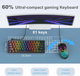 Механическая игровая клавиатура Dierya 60%, с RGB, водонепроницаемая, 61 программируемая клавиша (красный переключатель) ENG ( Английский ) DK61E - изображение 6