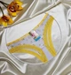Трусики сліп MLM літні c мереживом S/M біло-жовті (T_2063БЖ) - изображение 1