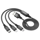 Кабель HOCO X76 3-in-1 Super charging cable (iP+Type-C+Micro) Black (6931474767400) - изображение 4