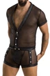 Прозрачный комплект футболка и шортики Passion 052 SET MICHAEL Черный 2XL/3XL - изображение 1