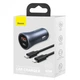 АЗУ Baseus Golden Contactor Pro Dual Quick Charger Car Charger U+C 40W (Type-C-Lightning) Dark Gray - изображение 2