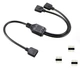 Кабель Спліттер 12V 4PIN RGB LED Strip Connector 1 -> 2 подовжувач перехідник 30см (788225944) Чорний - зображення 1