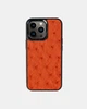 Чохол Kartell із помаранчевої шкіри страуса з фолікулами для iPhone 13 Pro - зображення 1