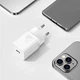 Зарядное устройство Блок и Кабель для Айфона Baseus Super Si 20W Быстрая зарядка Quick Charger Power Delivery + Кабель Type-C to Lightning 20W Белый (TZCCSUP-B02) - изображение 2